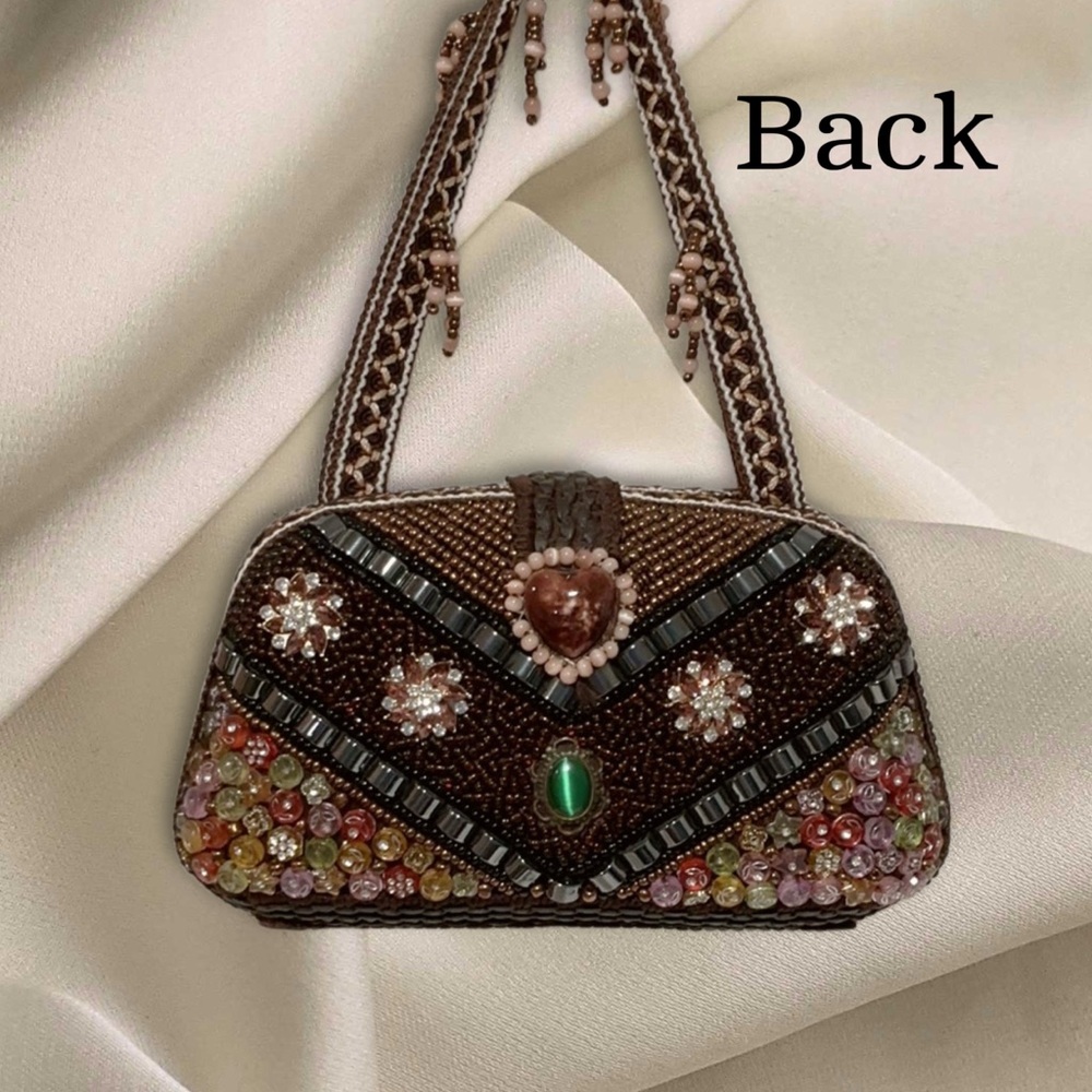 Beautiful Handmade Multi-Beaded Handbag Clutch Special Occasion Evening Bag - Picture 3 of 13